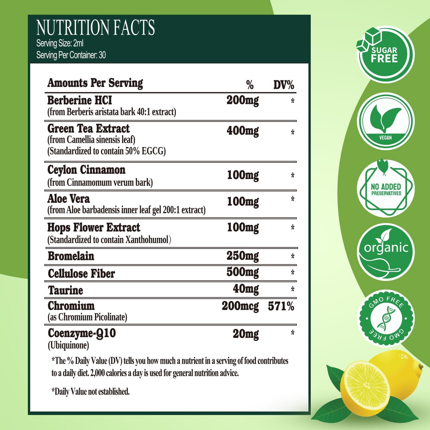 2 Pack GLP-1 Liquid Drops – 10-in-1 Advanced Formula with Berberine, Cinnamon & Green Tea for Energy, Gut Health & Weight Support | Stronger Than Capsules or Pills