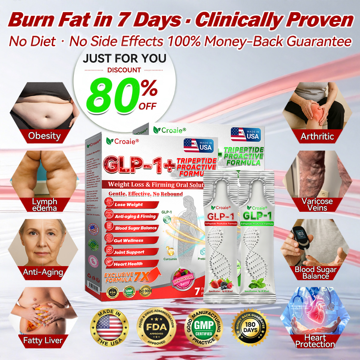 Croaie® 𝑮𝐋𝗣-𝟭 + 𝑪𝒐𝒍𝒍𝙖𝙜𝙚𝙣 𝐏𝐞𝐩𝒕𝒊𝒅𝒆𝒔 𝑾𝒆𝒊𝗴𝗵𝘁 𝐋𝐨𝐬𝐬 & 𝑭𝒊𝒓𝒎𝙞𝙣𝙜 𝑶𝒓𝒂𝐥 𝑺𝒐𝐥𝒖𝒕𝒊𝒐𝒏 💚💚 𝗼𝗯𝗲𝘀𝗶𝘁𝘆, 𝗳𝗶𝗿𝗺𝘀 𝘀𝗸𝗶𝗻, 𝗰𝗮𝗿𝗱𝗶𝗼𝘃𝗮𝘀𝗰𝘂𝗹𝗮𝗿 𝗱𝗶𝘀𝗲𝗮𝘀𝗲, 𝗱𝗶𝗮𝗯𝗲𝘁𝗲𝘀, 𝘀𝗹𝗲𝗲𝗽 𝗮𝗽𝗻𝗲𝗮, 𝗷𝗼𝗶𝗻𝘁 𝗽𝗿𝗼𝗯𝗹𝗲𝗺𝘀, 𝗮𝗻𝗱 𝗺𝗼𝗿𝗲