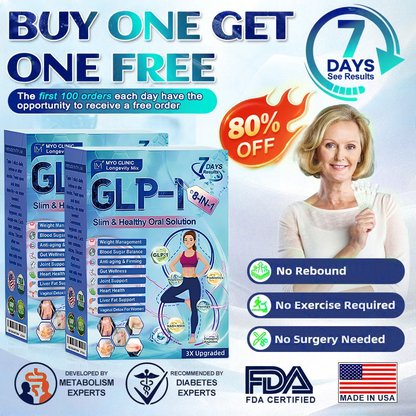 Official Store | Myo Clinic® Longevity GLP-1 8-in-1 Slim & Healthy Oral Solution(Once a day, visible results in 7 days) Supports obesity, cardiovascular health, diabetes, sleep apnea, gut health, joint issues, while also firming the skin