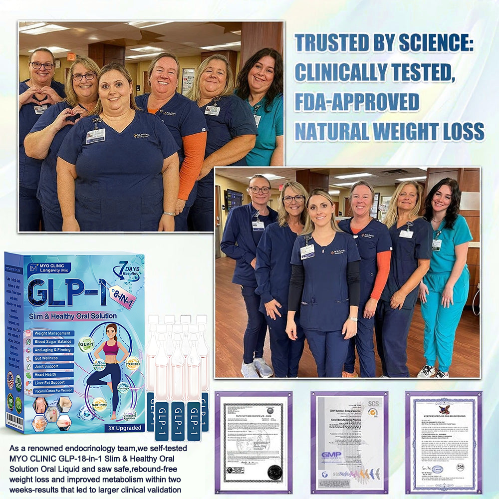 Official Store | Myo Clinic® Longevity GLP-1 8-in-1 Slim & Healthy Oral Solution(Once a day, visible results in 7 days) Supports obesity, cardiovascular health, diabetes, sleep apnea, gut health, joint issues, while also firming the skin