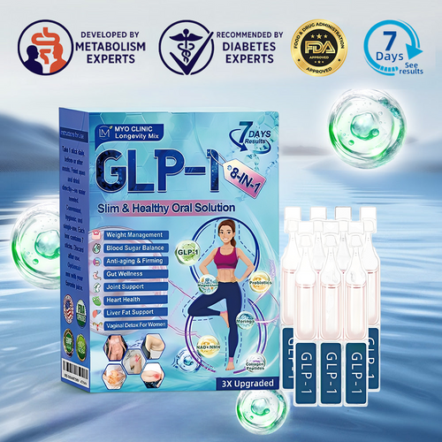 Official Store | Myo Clinic® Longevity GLP-1 8-in-1 Slim & Healthy Oral Solution(Once a day, visible results in 7 days) Supports obesity, cardiovascular health, diabetes, sleep apnea, gut health, joint issues, while also firming the skin