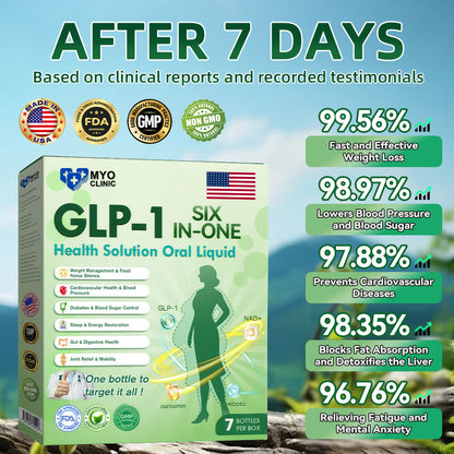 🇺🇸Official Store | Myo Clinic GLP-1 SIX-IN-ONE Health Solution Oral Liquid (Just once a day, visible changes in 7 days) For obesity, cardiovascular health, diabetes, sleep apnea, Gut Health, joint issues, and more