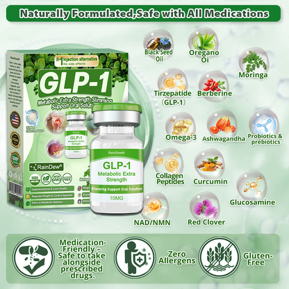 𝗥𝗮𝗶𝗻𝗗𝗲𝘄® 𝗚𝗟𝗣-𝟭 𝗠𝗲𝘁𝗮𝗯𝗼𝗹𝗶𝗰 𝗘𝘅𝘁𝗿𝗮 𝗦𝘁𝗿𝗲𝗻𝗴𝘁𝗵 𝗦𝗹𝗶𝗺𝗺𝗶𝗻𝗴 𝗦𝘂𝗽𝗽𝗼𝗿𝘁 𝗢𝗿𝗮𝗹 𝗦𝗼𝗹𝘂𝘁𝗶𝗼𝗻 for Digestive Cleanse ,𝑶𝒃𝒆𝒔𝒊𝒕𝒚, 𝑴𝒆𝒏𝒕𝒂𝒍 𝑪𝒍𝒂𝒓𝒊𝒕𝒚,𝑫𝒊𝒂𝒃𝒆𝒕𝒆𝒔, 𝑫𝒊𝒈𝒆𝒔𝒕𝒊𝒗𝒆 & 𝑪𝒂𝒓𝒅𝒊𝒐𝒗𝒂𝒔𝒄𝒖𝒍𝒂𝒓 𝑯𝒆𝒂𝒍𝒕𝒉, 𝑱𝒐𝒊𝒏𝒕 𝑺𝒖𝒑𝒑𝒐𝒓𝒕, 𝑺𝒌𝒊𝒏 𝑭𝒊𝒓𝒎𝒊𝒏𝒈, 𝑨𝒏𝒕𝒊-𝑨𝒈𝒊𝒏𝒈, 𝑺𝒕𝒓𝒆𝒔𝒔 𝑹𝒆𝒍𝒊𝒆𝒇 & 𝑬𝒏𝒆𝒓𝒈𝒚