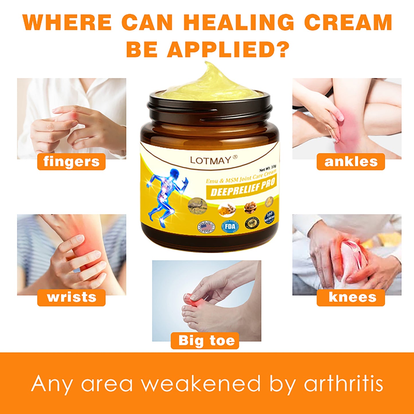 LOTMAY Joint Freedom Formula Cream – 9-in-1 Natural Formula (FDA-Certified & Recommended) Free Shipping